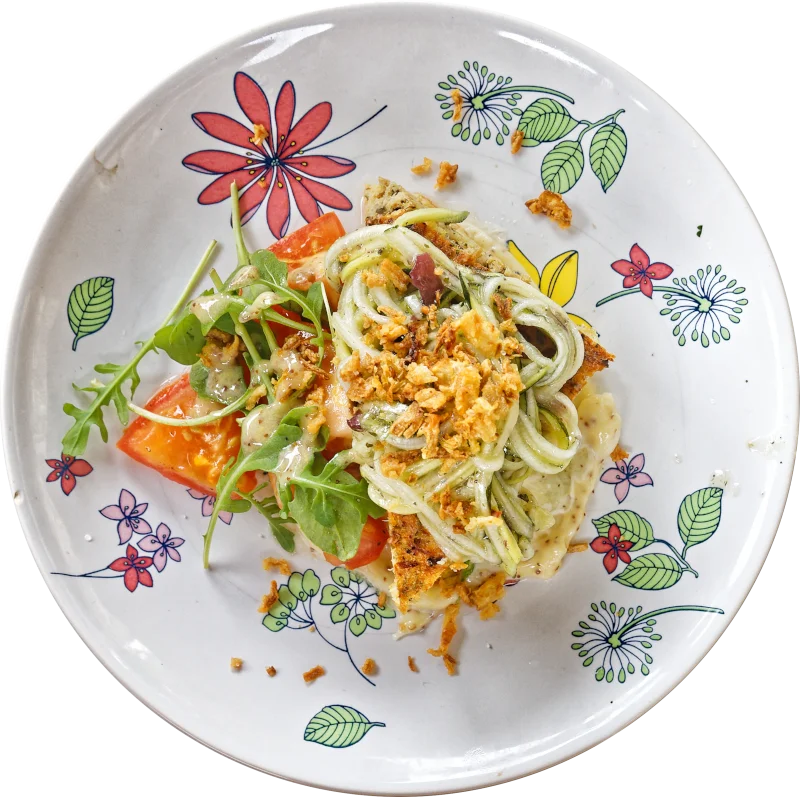 Une cuisine traditionnelle locale et accessible qui privilégie les circuits courts et les producteurs locaux.